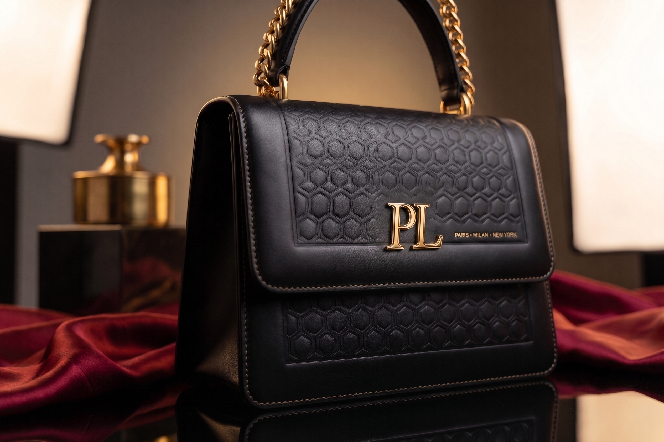 Ponce De Leon Leather Handbag Debossing